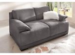 2-Sitzer HOME AFFAIRE "Telos, Boxspring-Federung toller Sitzkomfort, zeitlos & komfortabel", grau, B:186cm H:80cm T:96cm, Chenille (100% Polyester);Microfaser-PRIMABELLE (100% Polyester);dicke Luxus-Microfaser in Lederoptik (100% Polyester), Sofas, 2-Sitzer, mit Boxspring-Federung