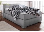 Boxspringbett HOME AFFAIRE "Chelles", grau, B:147cm L:225cm, Samtoptik (100% Polyester);Bezug der Spiegelfläche Matratzendrell aus 100% Polyester;Struktur fein 100% Polyester), Komplettbetten, Boxspringbett, inkl. Kaltschaumtopper, in 5 Breiten und 3 Matratzenarten