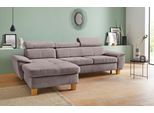 Ecksofa EXXPO - SOFA FASHION "Enya, aufwendige Detailverarbeitung, hoher Sitzkomfort, bequem, L-Form", grau (taupe), B:280cm H:79cm T:167cm, Luxus-Microfaser Vintageoptik (100% Polyester);Webvelours (92% Polyester, 8% Nylon), Sofas, Ecksofa, inkl. Kopfteilverstellung, wahlweise mit Bettfunktion und Bettkasten