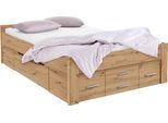 Bett RAUCH "Scala", braun (eichefarben artisan), B:145cm H:60cm L:207cm, Betten, Bett, mit Schubkästen in 3 Varianten