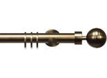 Gardinenstange LIEDECO "CELKUGEL01SG1L" Gr. 1, braun (bronzefarben), L:120cm Ø:25mm, Metall, Gardinenstangen, Gardinenstange, 1-läufig im Fixmaß Ø 25 mm