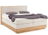 Boxspringbett HOME AFFAIRE "Cavan", beige, L:220cm, Microfaser (100% Polyester), Komplettbetten, Boxspringbett, Eiche, inkl. Bettkasten & Topper, verschiedene Härtegrade (auch H4)