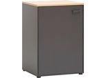 Mehrzweckschrank SCHILDMEYER "Solea, Breite 67 cm", schwarz (anthrazit, eichehellfarben), B:67,1cm H:95,8cm T:60cm, FSC-zertifizierter Holzwerkstoff, Schränke, Mehrzweckschrank, Softclose-Scharniere, Wechselbarer Türanschlag