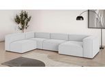 Wohnlandschaft OTTO HOME "HAILY U-Form mit Ottomane links/rechts, Maße B/T/H: 360/200/72 cm", grau (hellgrau), B:360cm H:72cm T:200cm, 100% Polyester, Sofas, Wohnlandschaft, als Modul oder separat verwendbar, für individuelle Zusammenstellung