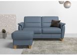 2,5-Sitzer HOME AFFAIRE "Palmera, B: 179 cm", blau (grau, blau), B:179cm H:89cm T:89cm, Luxus-Microfaser (100% Polyester);Struktur (100% Polyester);Luxus-Microfaser in Lederoptik (100% Polyester), Sofas, 2 5-Sitzer, mit Federkern