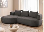 Ecksofa HOME AFFAIRE "LUSSAC L-Form Design-Sofa mit Zierkissen, Maße B/T/H: 257/159/78 cm", dunkelgrau, B:257cm H:78cm T:159cm, 100% Polyester, Sofas, Ecksofa, hoher Sitzkomfort und modernes Design, Sofa ohne Bettfunktion