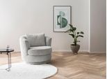 Drehsessel HOME AFFAIRE "MAISIE, Lese-Sessel, Love Seat", grau (hellgrau), B:95cm H:77cm T:95cm, Sessel, Drehsessel, trendige Stoffe MEGA CORD und Web-Velours, 360 Grad drehbar