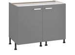 Unterschrank OPTIFIT "Parma", grau (basaltgrau), B:100cm H:87cm T:58,4cm, Holzwerkstoff, Schränke, Unterschrank, Breite 100 cm