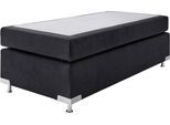Boxspringbett "Holland", schwarz, B:102cm L:201cm, Microvelours (100% Polyester), WESTFALIA SCHLAFKOMFORT, Komplettbetten, Boxspringbett, ohne Kopfteil, frei im Raum stellbar