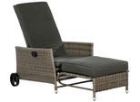 Gartensessel MERXX "Komfort Deckchair", grau, B:175cm H:105cm T:68cm, Obermaterial: 100% Polyester. Füllung: 100% Polyurethan, Sessel, Gartensessel, Stahl/Kunststoff, inkl. Auflagen