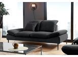 2,5-Sitzer W.SCHILLIG "enjoy&MORE", schwarz (schwarz z59), B:232cm H:87cm T:110cm, Chenille-Flachgewebe R66 (85% Polyester, 15% Nylon);Longlife Xtra-Leder Z59: Glattleder mit modischer Prägung. Hautstärke 0, 9 - 1, 1 mm;Stoff S37 (100% Polyester), Sofas, 2 5-Sitzer, Sitztiefenverstellung, Füße schwarz pulverbeschichtet, Breite 232 cm