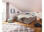 Boxbett HOME AFFAIRE "Alexis", braun (hellbraun), B:200cm L:200cm, Struktur fein (100% Polyester), Komplettbetten, Boxbett, ohne Kopfteil - ideal für Räume mit Dachschrägen; in 4 Breiten