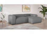 Ecksofa S.OLIVER "EMMERIK Designersofa, L-Form mit Wellenfederung, B/T/H: 260/155/73 cm", grau (dunkelgrau), B:259,5cm H:73cm T:155cm, 100% Polyester, Sofas, Ecksofa, hoher Sitzkomfort, gemütlich und modern, auch in Cord