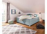 Boxbett HOME AFFAIRE "Alexis", blau (petrol), B:180cm L:220cm, Struktur fein (100% Polyester), Komplettbetten, Boxbett, ohne Kopfteil - ideal für Räume mit Dachschrägen; in 4 Breiten