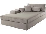 Ottomane OTTO HOME "Enid", beige, B:130cm H:75cm, Baumwollmix (60% Baumwolle/40% Leinen);Struktur fein (100% Polyester);Samtoptik (100% Polyester);Samtvelours (100% Polyester);Struktur (100% Polyester);Struktur recycelt (100% recyceltes Polyester), Sofas, Ottomane, einzeln stellbar oder als Teil eines Modulsofas, fester Sitzkomfort