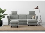 Ecksofa HOME AFFAIRE "Trelleborg L-Form", silber, B:249cm H:86cm T:162cm, 100% Polyester, Sofas, Ecksofa, wahlweise mit Bettfunktion und Bettkasten, inkl. Federkern-Polsterung