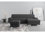 Ecksofa DOMO COLLECTION "Anzio L-Form, whlw. Bettfunktion, Federkern, hochwertig, Breite 271 cm", grau (anthratzit), B:271cm H:85cm T:160cm, Sofas, Ecksofa, Mit Bettfunktion, Recamiere rechts, Feinstruktur, anthratzit