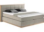 Boxspringbett HOME AFFAIRE "Vinton", beige, B:200cm L:213cm, Komplettbetten, Boxspringbett, aus massiver Eiche, verschiedene Härtegrade (auch H4)