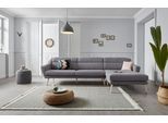 Ecksofa OTTO HOME "Bille L-Form", grau (hellgrau), B:302cm H:86cm T:178cm, Samtoptik (100% Polyester);Luxus-Microfaser weich (100% Polyester);Struktur (100% Polyester);Struktur fein (100% Polyester), Sofas, Ecksofa, mit Naht im Rückenkissen und Beinen aus Eichenholz