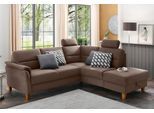 Ecksofa HOME AFFAIRE "Palmera L-Form, B: 236 cm", braun, B:236cm H:89cm T:212cm, 100% Polyester;Struktur (100% Polyester);Luxus-Microfaser in Lederoptik (100% Polyester), Sofas, Ecksofa, optional Bettfunktion & Bettkasten, Federkern