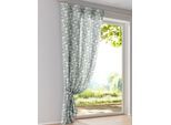 Gardine HEINE HOME Gr. 3, grau (salbei, weiß), B:135cm H:225cm, Polyester, Gardinen, Gardine