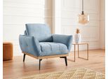 Sessel EXXPO - SOFA FASHION "Palic, Loungesessel mit Rückenverstellung, hoher Entspannungskomfort", blau (eisblau), B:92cm H:87cm T:95cm, Sessel, Sessel, inklusive Rückenverstellung. Vom Sessel zum Hochlehner. Relaxsessel
