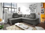 Ecksofa ED EXCITING DESIGN "Nalo L-Form", braun, B:260cm H:103cm T:219cm, 95% Polyester, 5% Nylon, Sofas, Ecksofa, mit Bettfunktion, Armteilverstellung, Kopfstützen & 2 Nierenkissen