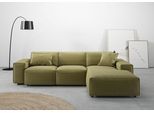 Ecksofa HOME AFFAIRE "Glimminge L-Form auch in Breitcord, Feincord + Easy care-Bezug", grün (pistazie), B:264cm H:71cm T:191cm, 100% Polyester, Sofas, Ecksofa, Breite 264, Zierkissen