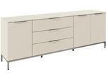 Kombikommode RAUCH "Kommode Türkommode Sideboard Kombikommode FLIPP", beige (beige (champagner)), B:200cm H:72cm T:42cm, Holzwerkstoff, Sideboards, Kombikommode, 3-türig mit 3 Schubladen und Soft-Close-Funktion