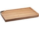 Schneidebrett RÖSLE, braun (holzfarben), B:24cm H:3cm L:36cm, Holzwerkstoff, Schneidebretter, Schneidebrett, mit Edelstahlgriff, für die Küche oder als Servierbrett, aus Ulmenholz