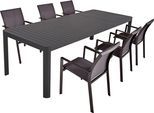 Garten-Essgruppe GARDEN PLEASURE "AMIRA", grau, Aluminium, Sitzmöbel-Sets, Garten-Essgruppe