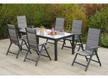 Garten-Essgruppe MERXX "Trivero", grau (graphit, diamantbraun), Polyester, Aluminium, Polyester, Sitzmöbel-Sets, Garten-Essgruppe