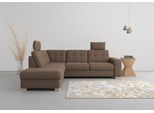 Ecksofa SIT & MORE "Quincy L-Form", braun (schoko), B:249cm H:82cm T:213cm, Sofas, Ecksofa, wahlweise mit Bettfunktion und Bettkasten
