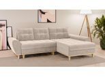 Ecksofa HOME AFFAIRE "Ahrdorf mit Bettfunktion und Bettkasten, Maße: B/H/T 268/86/175 cm", beige, B:268cm H:86cm T:175cm, 100% Polyester, Sofas, Ecksofa, L-Form mit 3 Rückenkissen und moderne gerundete Armlehnen