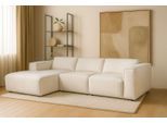 Ecksofa HOME AFFAIRE "Noord mit Kedernaht, Breite 281 cm, L-Form", beige (natur), B:281cm H:71cm T:161cm, 94% PES, 6% NY, Sofas, Ecksofa, Cord, Struktur, Webstoff, mit Wellenunterfederung, Massivholzrahmen