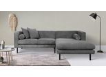 Ecksofa HOME AFFAIRE "Lillibeth L-Form Designsofa, Maße B/T/H: 240/173/83 cm", grau, B:240cm H:83cm T:173cm, 100% Polyester, Sofas, Ecksofa, Zierkissen als Wendekissen, in Samtoptik oder Cord