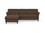 Ecksofa SIT & MORE "Marano L-Form", braun, B:257cm T:166cm, 100% Polyester, Sofas, Ecksofa, inklusive Kopfteilverstellung, wahlweise mit Bettfunktion, Bettkasten