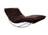 Relaxliege W.SCHILLIG "daily dreams", braun (mocca z69), B:95cm H:85cm T:169cm, Longlife Xtra-Leder Z69: Das feinnarbige, gedeckte Softleder Z69 besticht durch seine außergewöhnliche Weichheit im trendigen »Vintage-Look«, Hautstärke 0, 9 - 1, 1 mm, Sofas, Relaxliege, in Waffelkissen-Optik, Schaukelgestell silber matt, in 2 Breiten
