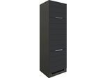 Kühlumbauschrank KOCHSTATION "KS-Luhe", grau (grau matt, grafit), B:60cm H:200cm T:60cm, MDF, Schränke, Kühlumbauschrank, 60 cm breit, hochwertige MDF-Fronten mit waagerechter Lisene