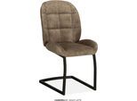 Esszimmerstuhl OMG DESIGN "Canberra", latte, schwarz, latte, B:51cm H:95,5cm T:63cm, Polyester, Stühle, Esszimmerstuhl, Esszimmerstuhl, pflegeleichter Samtvelour Bezug