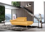 Ottomane EGOITALIANO "Anais, erstklassiges Designsofa, Breite 179 cm, Fußfarbe chrom", gelb, Sofas, B/H/T: 179cm x 74cm x 106cm, Leder BULL, Ottomane rechts, Armlehne links, LEDER -Artikel BULL – Kat. B: Der Artikel BULL ist ein geschliffenes, pigmentiertes und behandeltes Rindsleder mit einer Dicke von 1, 3-1, 5 mm. Dieses Leder zeigt eine ziemlich weiche Hand mit einem halb undurchsichtigen Auss