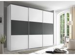 Schwebetürenschrank STAUD "Includo, Made in Germany", weiß (dekor weiß, vulkan), B:298cm H:222cm T:68cm, Holzwerkstoff, Schränke, Schwebetürenschrank, Mit vier verschiedenen Ausstattungsvarianten