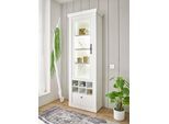 Vitrine HOME AFFAIRE "RAVENNA", weiß (pinie weiß dekor), B:72cm H:200cm T:37cm Ø:70cm, Schränke, Vitrine, im romantischen Landhausstil, Griffe aus Metall, Höhe 200 cm