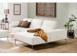 Ecksofa W.SCHILLIG "run, Designsofa mit tollem Sitzkomfort, bequem, L-Form", weiß (weiß z73), B:299cm H:88cm T:178cm, Longlife Xtra-Leder Z73: Naturwalkleder der Luxusklasse aus den erlesensten Rohhäuten. Hautstärke 1, 1 – 1, 3 mm;ROHLEDER Jacquard-Flachgewebe Q2 W60 (63% Polyester, 37% Polyacryl);ROHLEDER Chenille-Flachgewebe Q2 W77 (68% Polyacryl, 32% Polyester);Stoff S37 (100% Polyester), Sofas