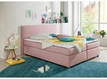 Boxspringbett HOME AFFAIRE "Eliana", rosa (flamingo), B:187cm L:210cm, Komplettbetten, Boxspringbett, inkl. Topper, in 4 Breiten, 3 Matratzenarten und 2 Härtegraden