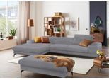 Ecksofa W.SCHILLIG "piedroo, Designsofa mit tollem Sitzkomfort, bequem und elegant, L-Form", grau (dolphin r66), B:343cm H:70cm T:193cm, Chenille-Flachgewebe R66 (85% Polyester, 15% Nylon), Sofas, Ecksofa, Kopfteilverstellung, wahlweise mit Sitztiefenverstellung, Breite 343cm