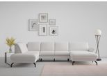 Wohnlandschaft SIT & MORE "Fashion U-Form", silber, B:338cm H:84cm T:207cm, Sofas, Wohnlandschaft, wahlweise mit Kopfteilverstellung, Vorziehsitz, motorisch, Metallfüße