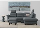 Ecksofa SIT & MORE "Mellum L-Form", grau (dunkelgrau), B:253cm H:87cm T:212cm, 100% Polyester, Sofas, Ecksofa, Federkern, wahlweise mit Bettfunktion, Stauraum und Armteilfunktion