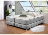 Boxspringbett HOME AFFAIRE "Salo", grau, B:206cm L:226cm, Komplettbetten, Boxspringbett, Ohne Kopfteil, inkl. Topper, auch in Überlänge 220 cm