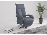 TV-Sessel SIT & MORE "Amica, inkl. Kopfteilverstellung & Drehfunktion", blau (graublau), B:74cm H:112cm T:82cm, Sessel, TV-Sessel, wahlweise mit 2 Motoren, Akku und Aufstehhilfe